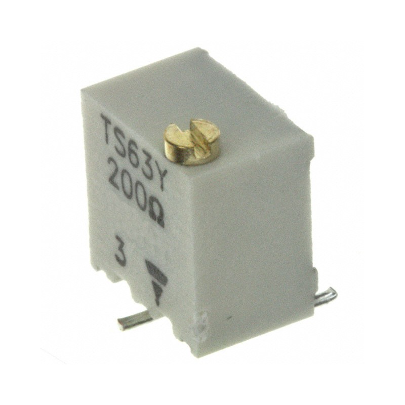 1 pcs : TS63Y201KR10 - TRIMMER 200 OHM 0.25W GW TOP ADJ