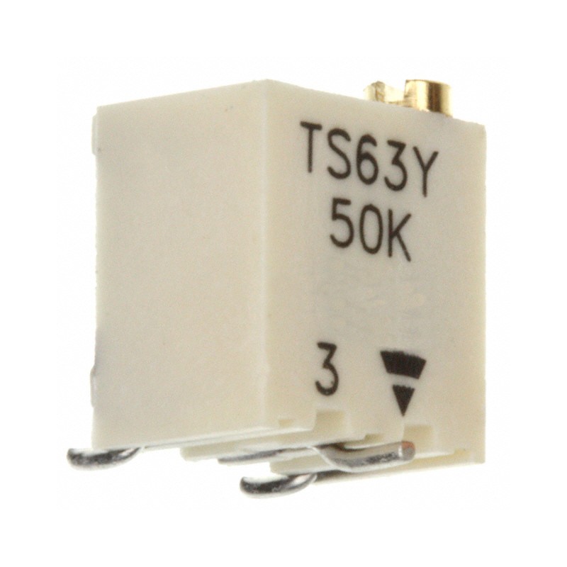 1 pcs : TS63Y502KR10 - TRIMMER 5K OHM 0.25W GW TOP ADJ