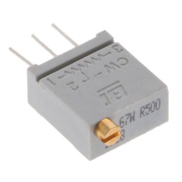 1 pcs : 67WR500LF - TRIMMER 500 OHM 0.5W PC PIN TOP