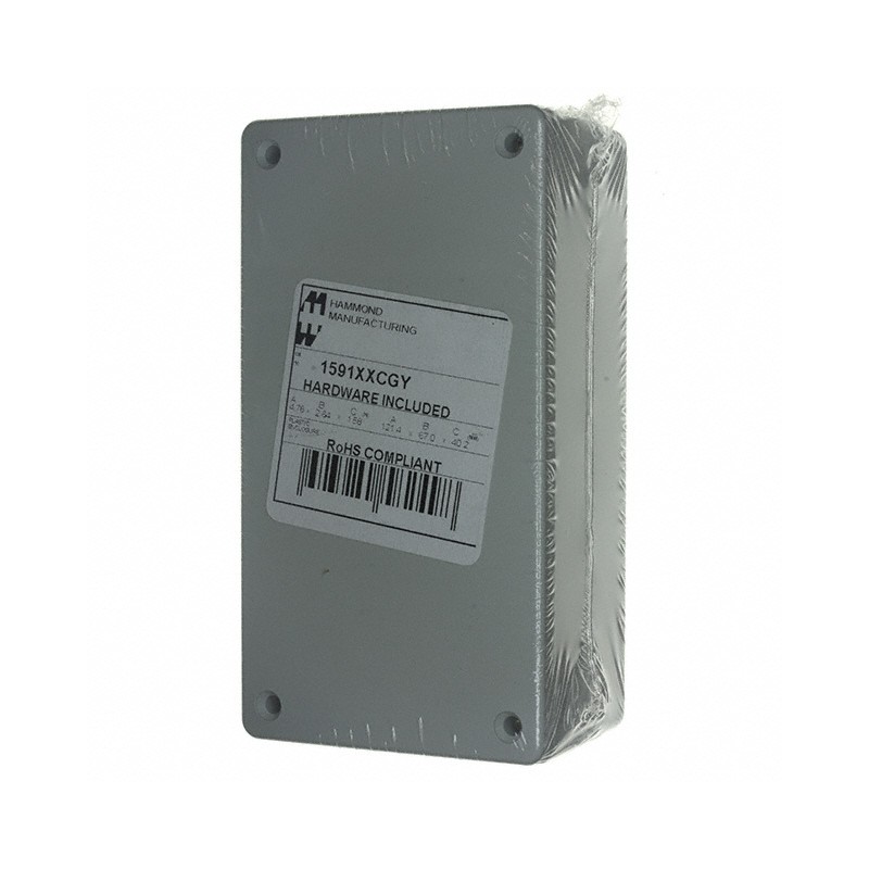 1 pcs : 1591XXCGY - BOX PLASTIC GRAY 4.78'L X 2.64'W