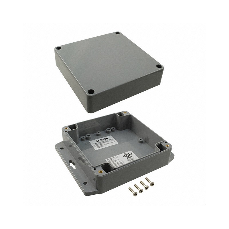 1 pcs : PN-1336-DGMB - BOX ABS GRAY 4.766'L X 4.757'W