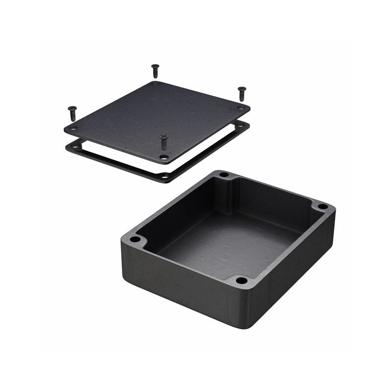 1 pcs : 1550WMBK - BOX ALUM BLACK 4.74'L X 3.95'W