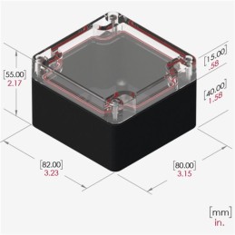 1 pcs : RB33P06C16B - BOX PLAS BLK/CLR 3.23'L X 3.15'W