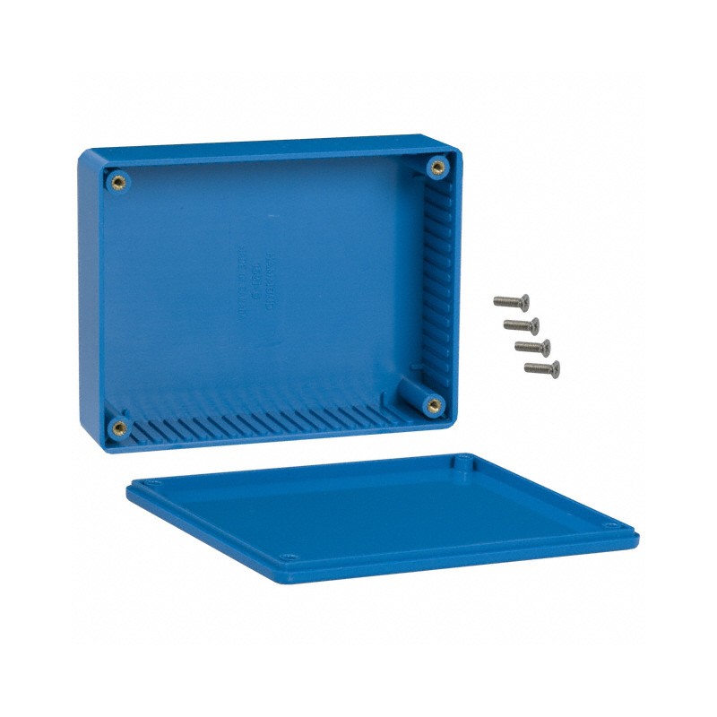 1 pcs : 1591GBU - BOX PLASTIC BLUE 4.74'L X 3.69'W