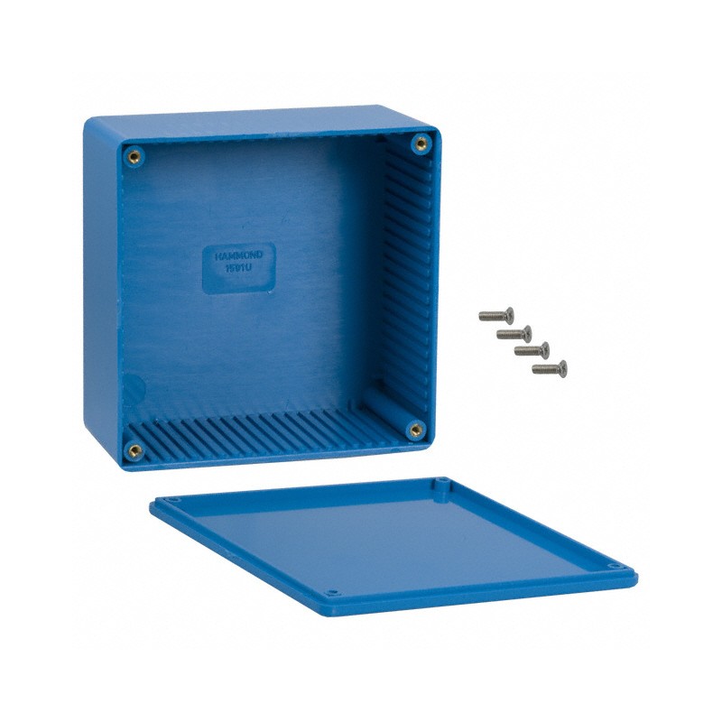 1 pcs : 1591UBU - BOX PLASTIC BLUE 4.72'L X 4.72'W