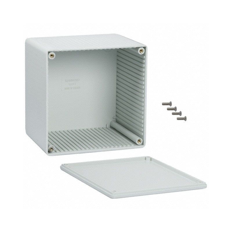 1 pcs : 1591VGY - BOX PLASTIC GRAY 4.72'L X 4.72'W