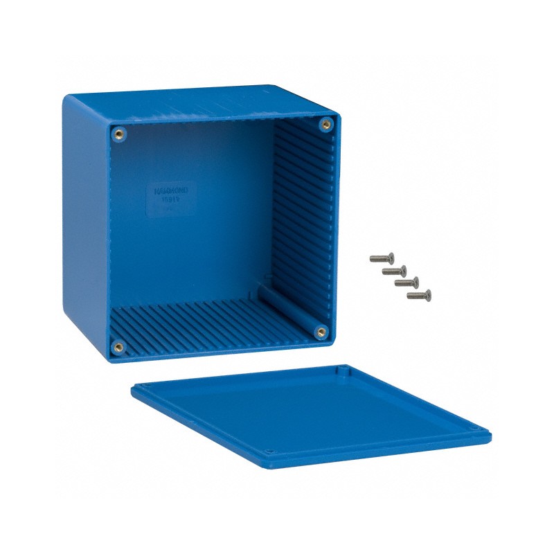 1 pcs : 1591VBU - BOX PLASTIC BLUE 4.72'L X 4.72'W