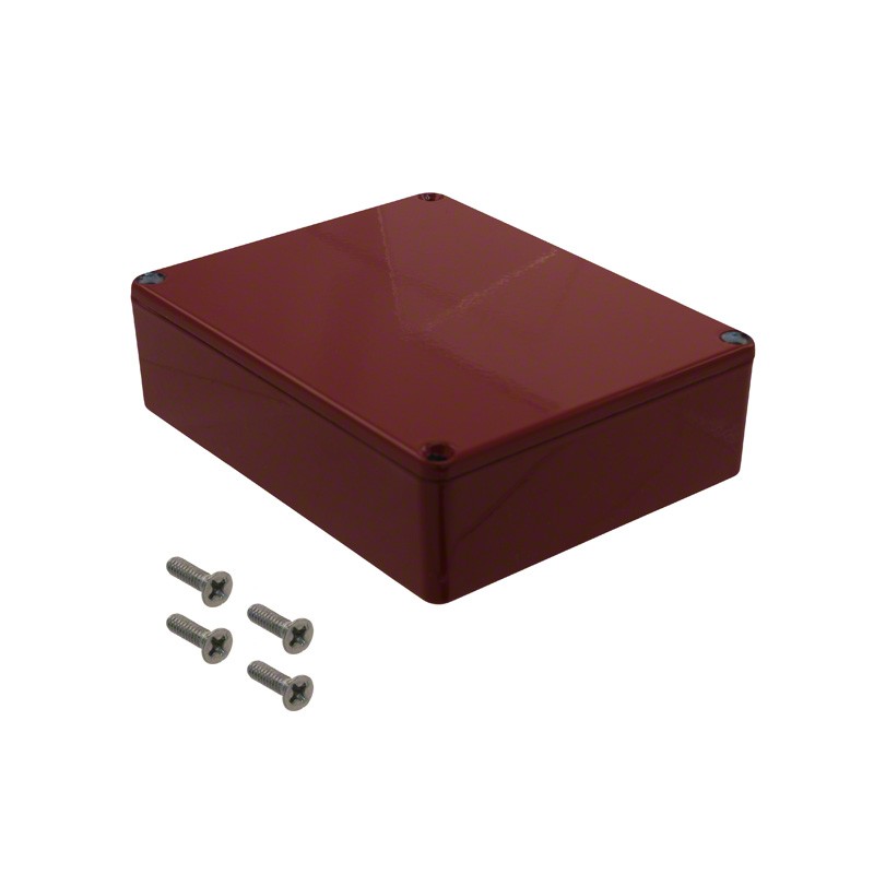 1 pcs : 1590BBRD - STOMP BOX ALUM RED 4.71'LX3.7'W