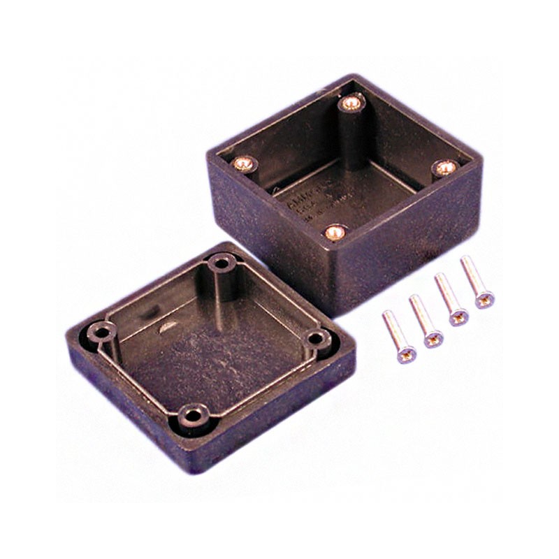 1 pcs : 1594RFIABK - BOX PLASTIC BLK 2.21'L X 2.21'W