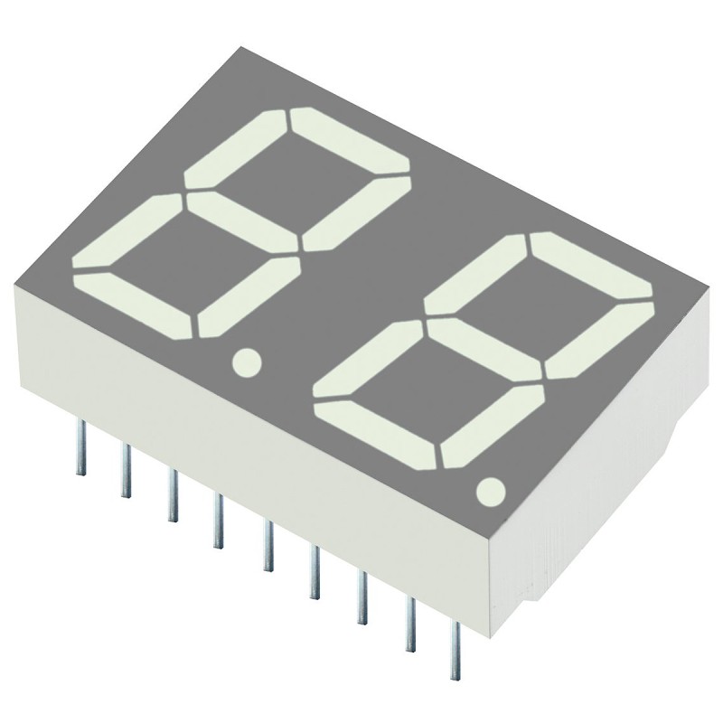 4 pcs - DA56-51SURKWA Kingbright 2 Digit 7-Segment LED Display, CA Red 100 mcd RH DP 14.2mm