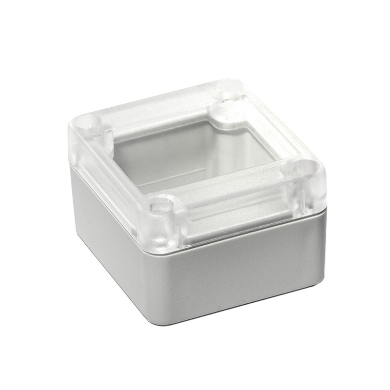 1 pcs : RP1025C - BOX ABS GRAY/CLR 2.58'L X 2.38'W