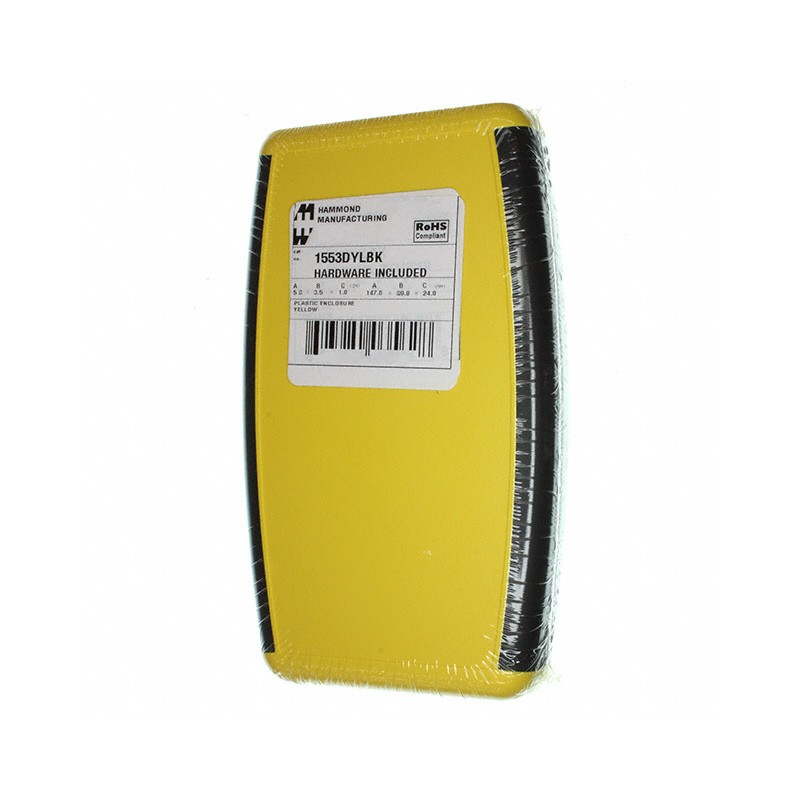 1 pcs : 1553DYLBK - BOX ABS YELLOW 5.8'L X 3.50'W