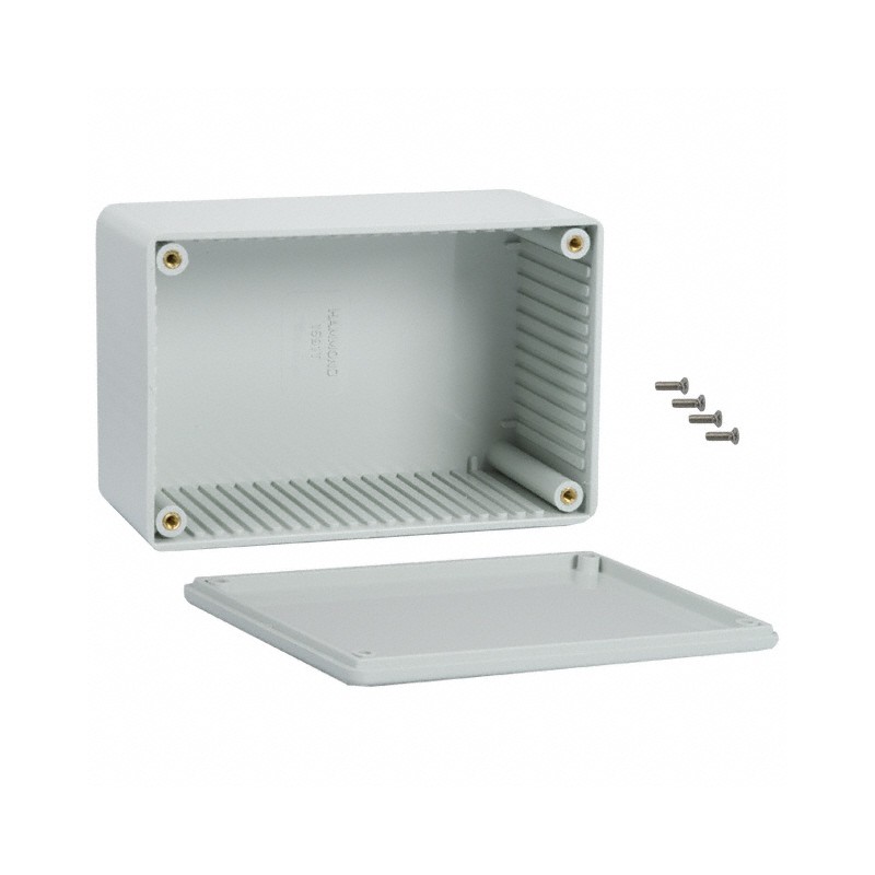 1 pcs : 1591TGY - BOX PLASTIC GRAY 4.72'L X 3.16'W