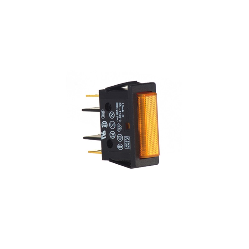 5 pcs - Molveno B5 Series Amber Neon Panel Mount Indicator, 200 - 250V ac, 11 x 30mm Mounting Hole Size
