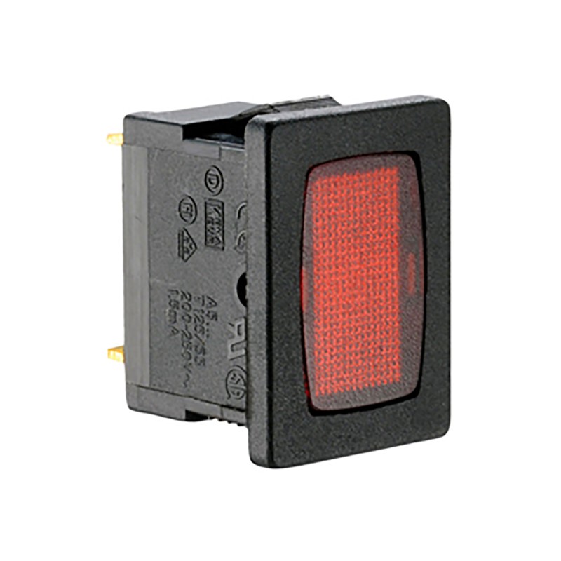 5 pcs - Molveno A5 Series Red Neon Panel Mount Indicator, 200 - 250V ac, 13 x 19mm Mounting Hole Size