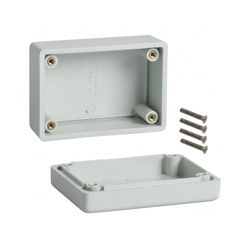 1 pcs : 1594BGY - BOX PLASTIC GRAY 3.19'L X 2.21'W