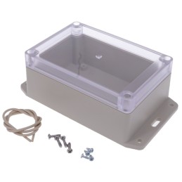 1 pcs : RP1135BFC - BOX ABS GRAY/CLR 6.14'L X 3.45'W