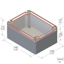 1 pcs : RB65P06C24G - BOX PLASTIC 6.3'L X 4.72'W