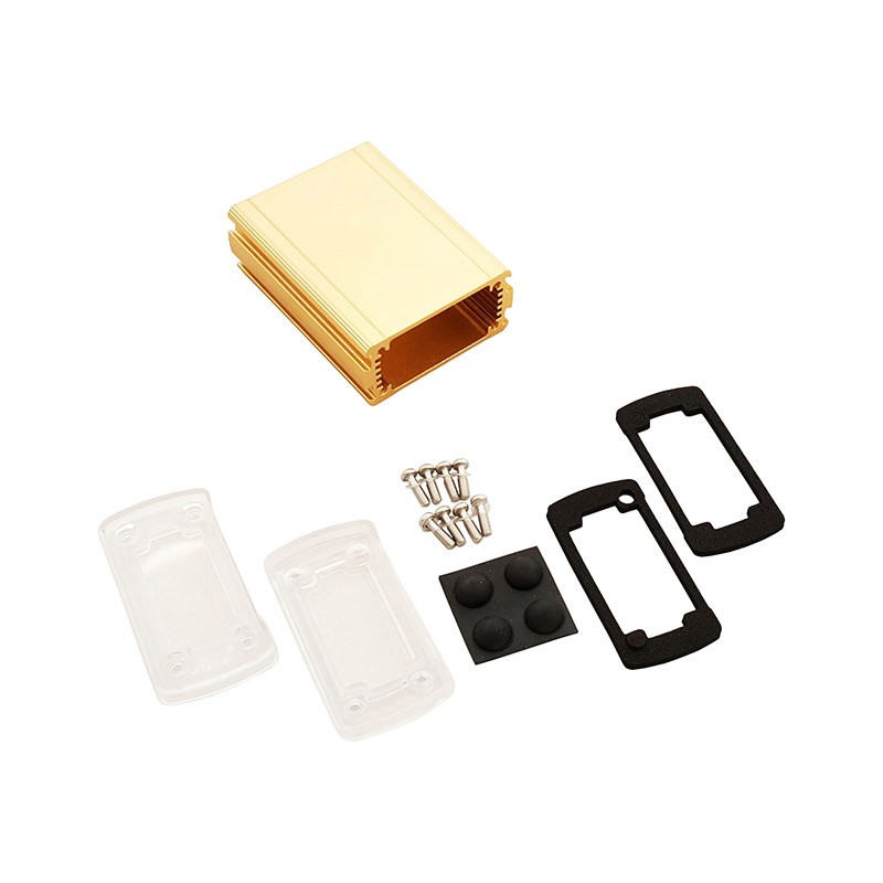 1 pcs : EXN-23351-GDP - BOX ALUM CLR/GLD 3.5'L X 2.71'W