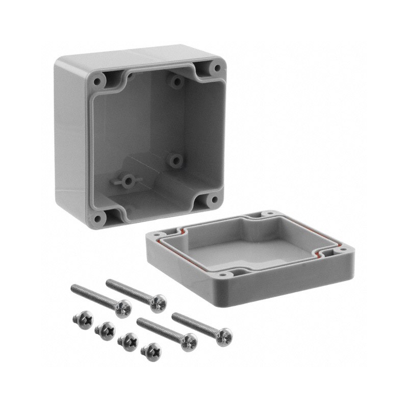 1 pcs : RB33P06G16G - BOX PLASTIC GRAY 3.23'L X 3.15'W