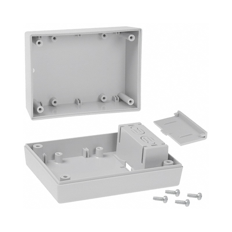 1 pcs : 232,GY - BOX ABS GRAY 4.38'L X 3.25'W