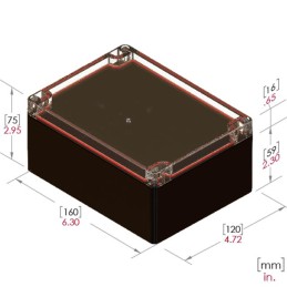 1 pcs : RB65P06C24B - BOX PLAS BLK/CLR 6.3'L X 4.72'W