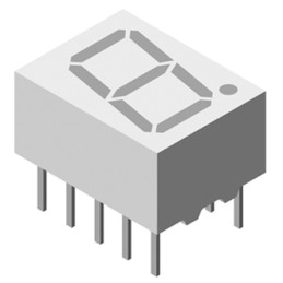 5 pcs - TDSL3150 Vishay 7-Segment LED Display, CA Red 1300 μcd RH DP 10mm