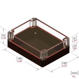 1 pcs : RB65P12C10B - BOX PLAS BLK/CLR 6.3'L X 4.72'W