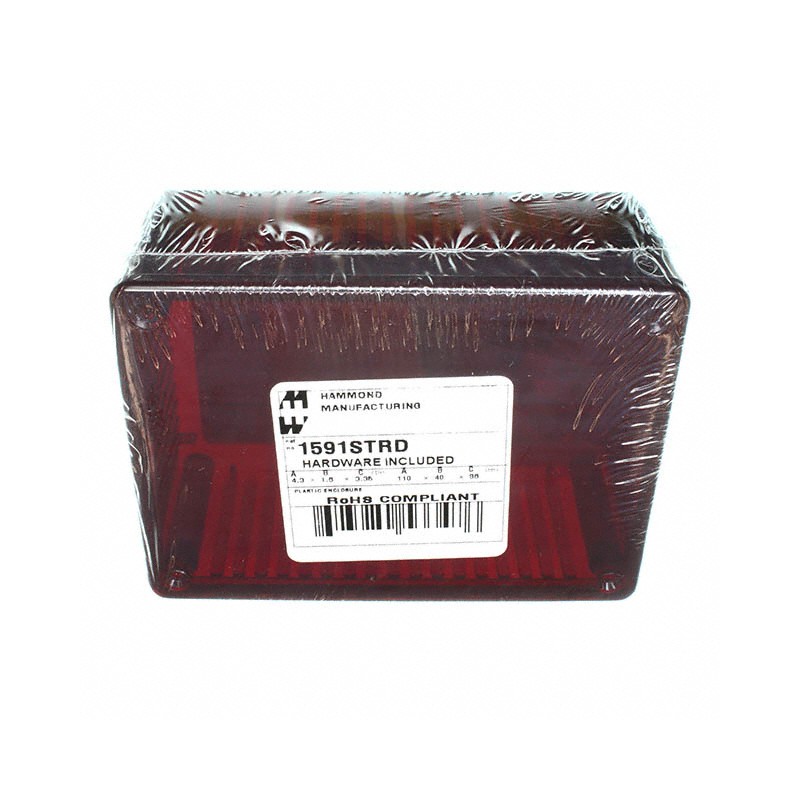 1 pcs : 1591STRD - BOX PLAS TRN RED 4.34'L X 3.24'W
