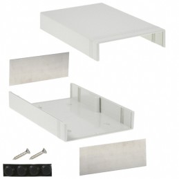 1 pcs : 1598GSGY - BOX PLASTIC GRAY 9.83'L X 6.26'W