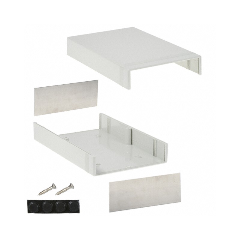 1 pcs : 1598GSGY - BOX PLASTIC GRAY 9.83'L X 6.26'W