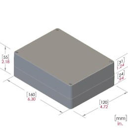 1 pcs : RB65P12G10G - BOX PLASTIC GRAY 6.3'L X 4.72'W