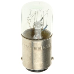 5 pcs - RS PRO BA15d Indicator Light, Clear, 260 V, 27 mA, 1000h