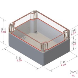 1 pcs : RB65P12C20G - BOX PLASTIC 6.3'L X 4.72'W