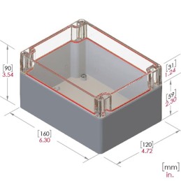 1 pcs : RB65P12C24G - BOX PLASTIC 6.3'L X 4.72'W