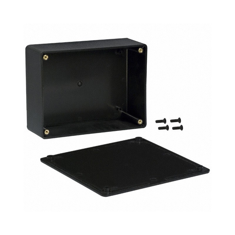 1 pcs : CU-3282 - BOX ABS BLACK 4.612'L X 4.612'W