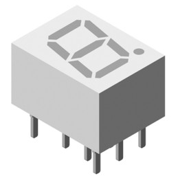 5 pcs - TDSR0760 Vishay 7-Segment LED Display, CC Red 2.2 mcd RH DP 10mm