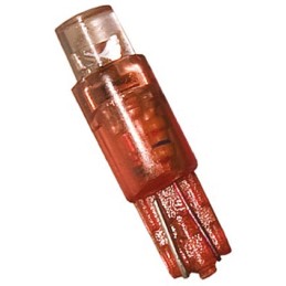 5 pcs - JKL Components Red LED Indicator Lamp, 12V dc, Wedge Base, 4.5mm Diameter