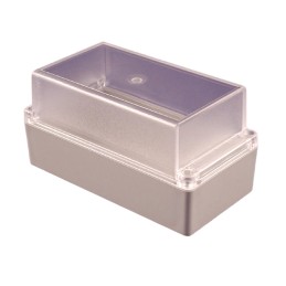 1 pcs : RP1185C - BOX ABS GRAY/CLR 6.54'L X 3.4'W