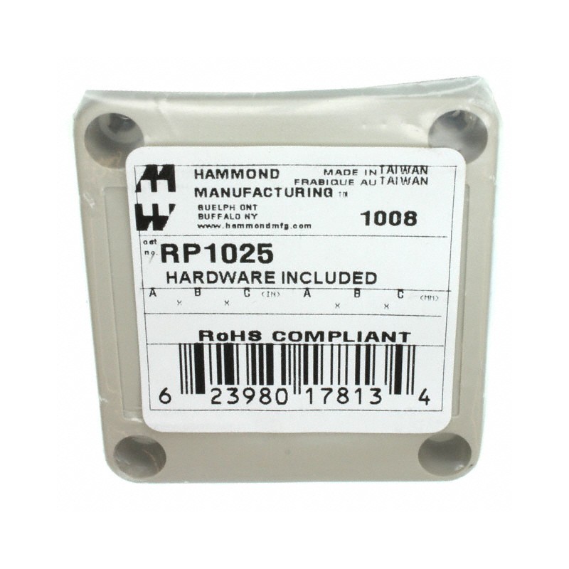 1 pcs : RP1025 - BOX ABS GRAY 2.58'L X 2.38'W