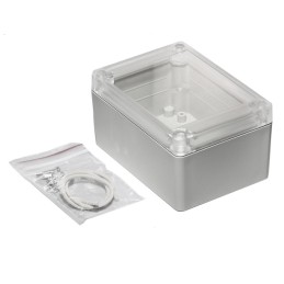 1 pcs : RP1095C - BOX ABS GRAY/CLR 4.13'L X 2.95'W