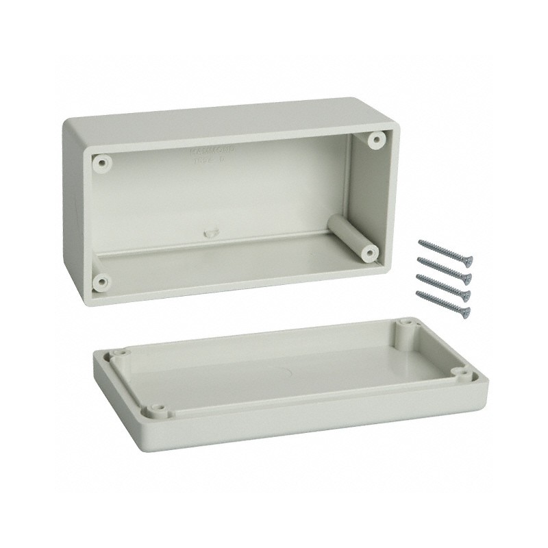 1 pcs : 1594DSGY - BOX PLASTIC GRAY 5.18'L X 2.61'W