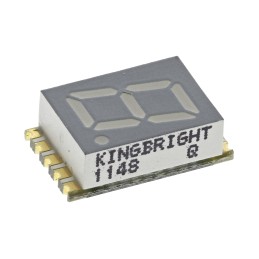 5 pcs - KCSC03-105 Kingbright 7-Segment LED Display, CC Red 27 mcd RH DP 7.6mm