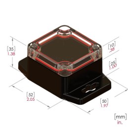 1 pcs : RBF22P04C10B - BOX PLAS BLK/CLR 2.05'L X 1.97'W