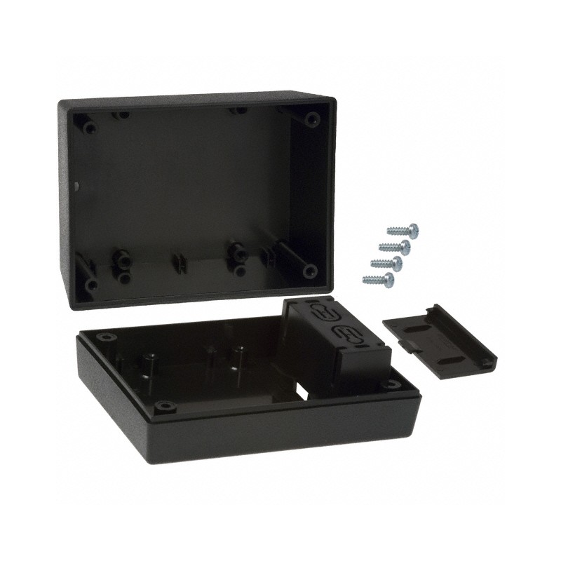 1 pcs : 233I,BK - BOX ABS BLACK 4.38'L X 3.25'W