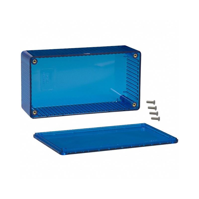 1 pcs : 1591DTBU - BOX PC TRN BLUE 5.91'L X 3.15'W