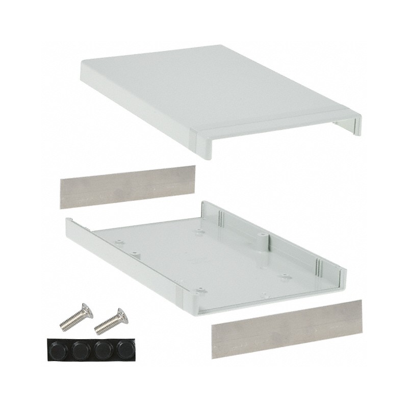 1 pcs : 1598FGY - BOX PLASTIC GRAY 9.83'L X 6.27'W