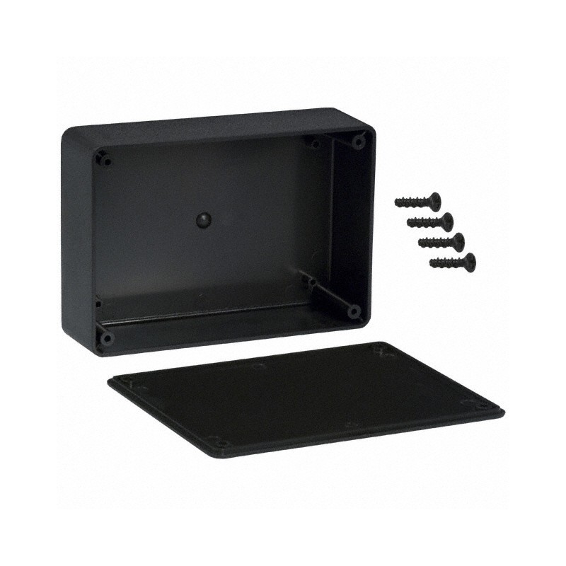 1 pcs : CU-389 - BOX ABS BLACK 5.072'L X 3.572'W