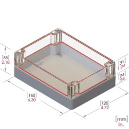 1 pcs : RB65P12C10G - BOX PLASTIC 6.3'L X 4.72'W