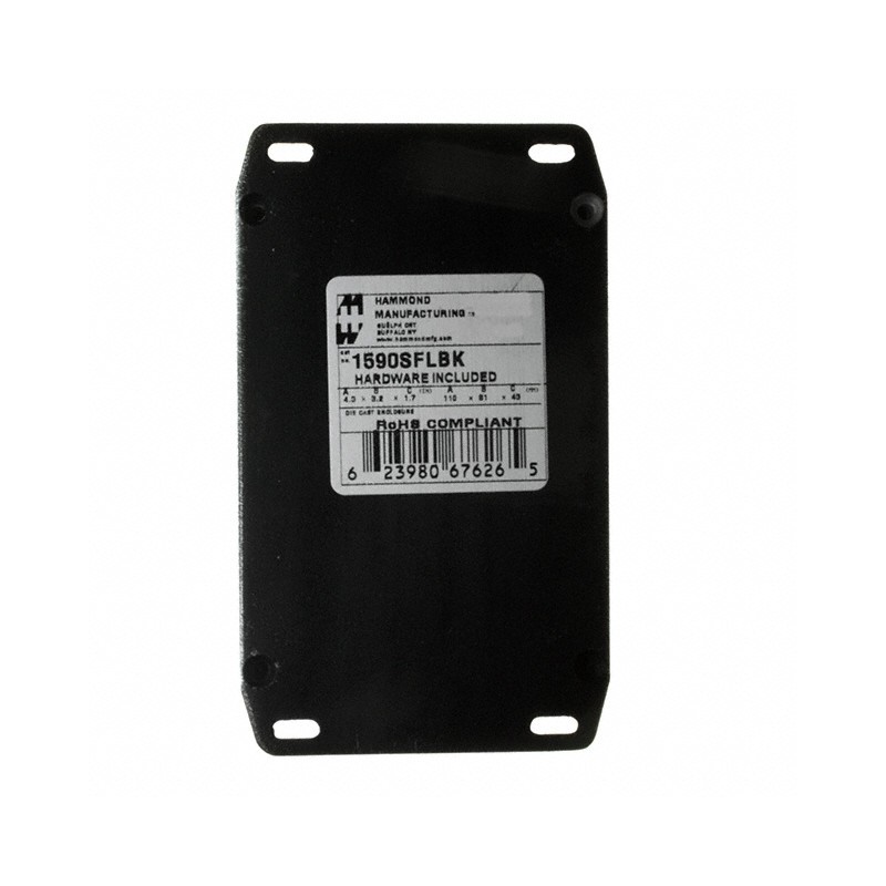 1 pcs : 1590SFLBK - BOX ALUM BLACK 4.34'L X 3.23'W